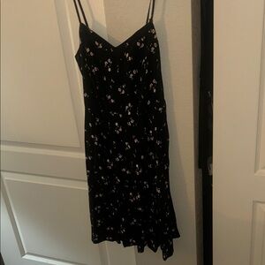 Old Navy Black Floral Midi Dress
